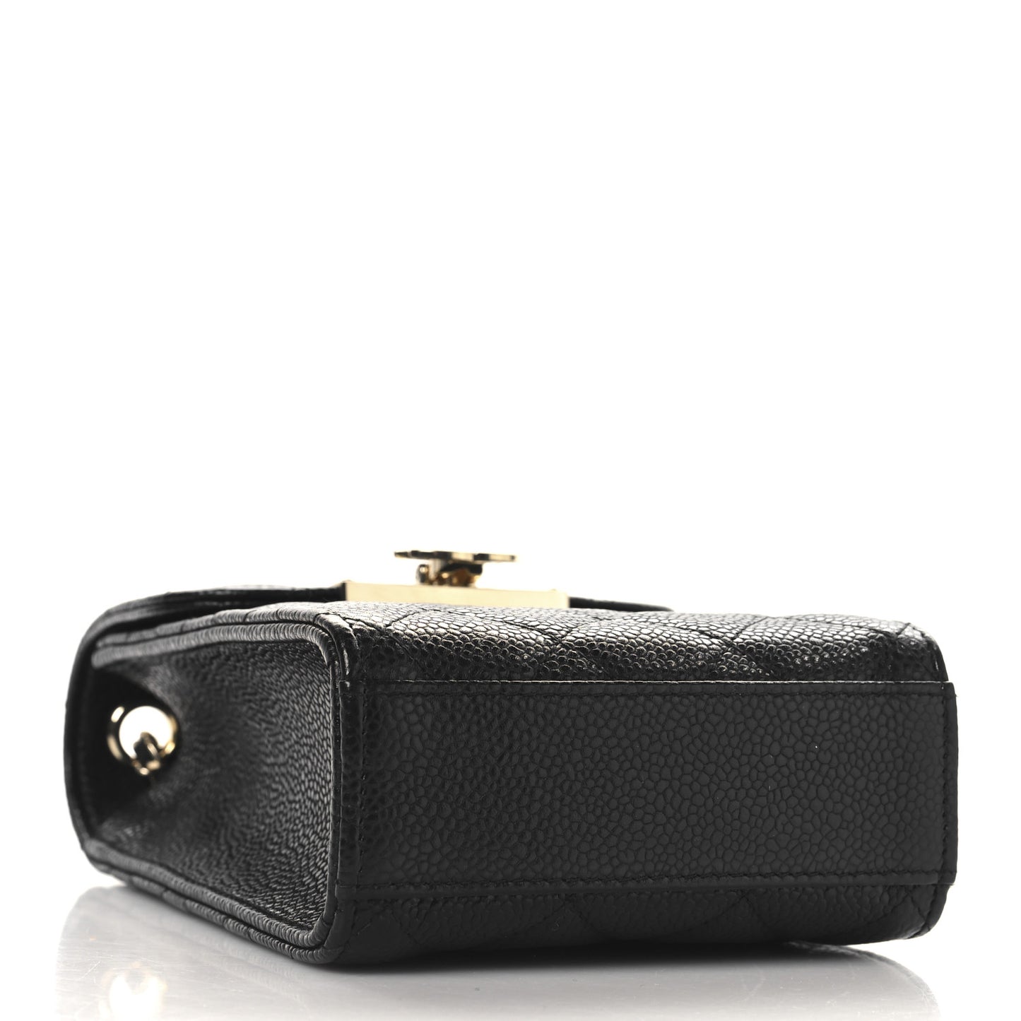 Caviar Quilted Golden Class Phone Holder Black Black