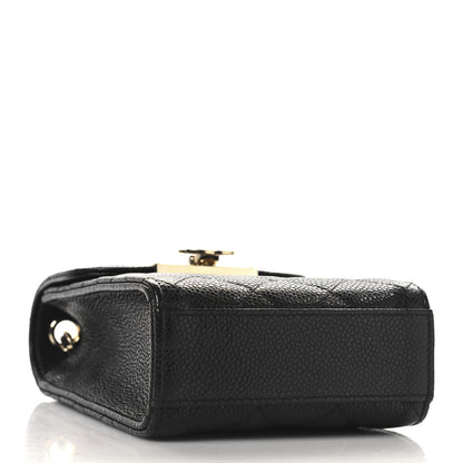 Chanel Caviar Quilted Golden Class Phone Holder Black Black 4 of 10