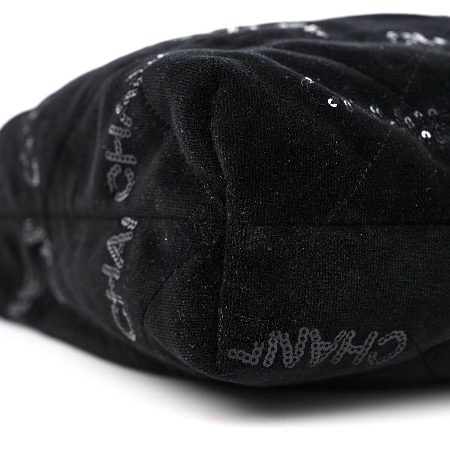Chanel Velvet Sequin Quilted Chanel 22 Black 9 of 10