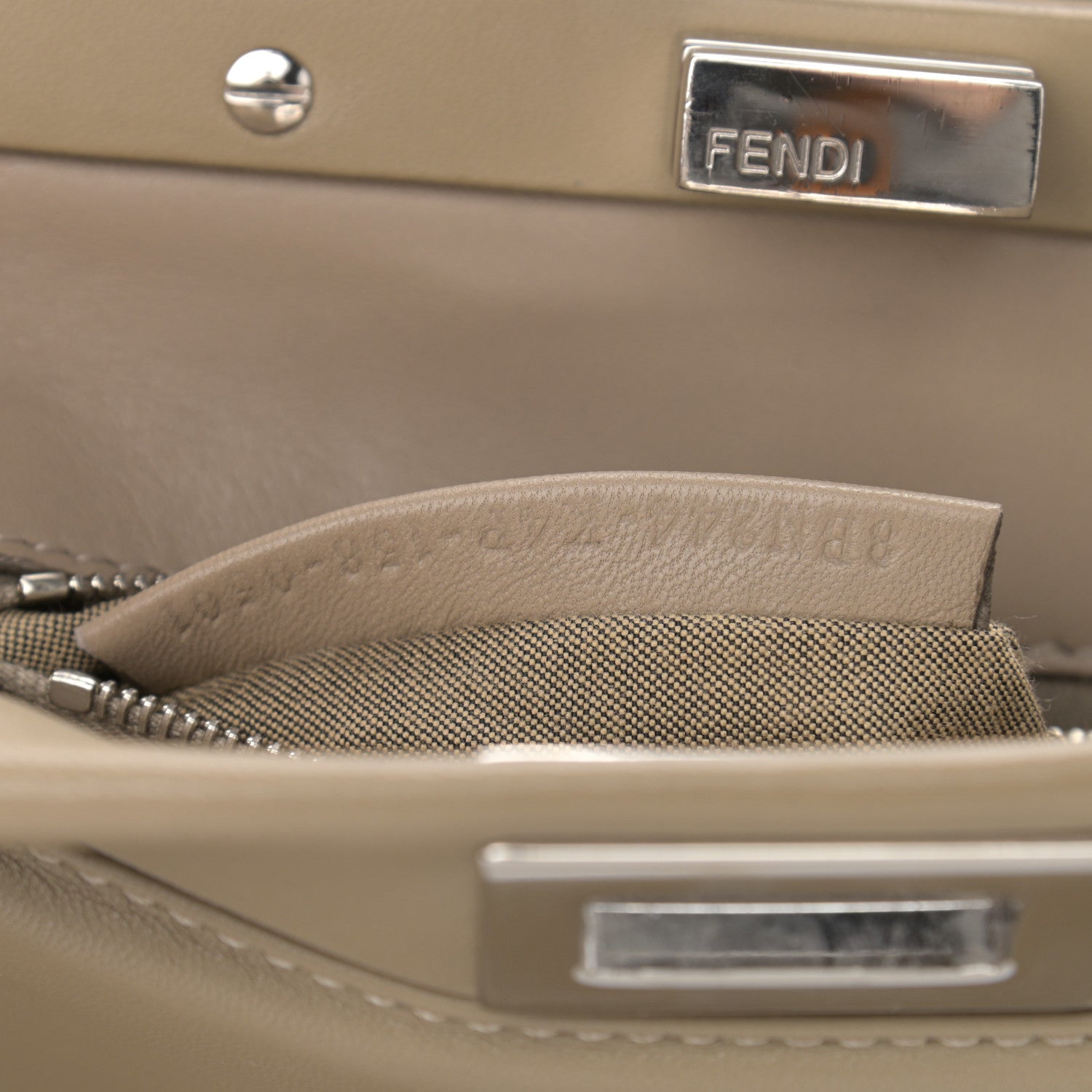 Fendi Nappa Mini Peekaboo Iconic Satchel Tortora 10 of 13