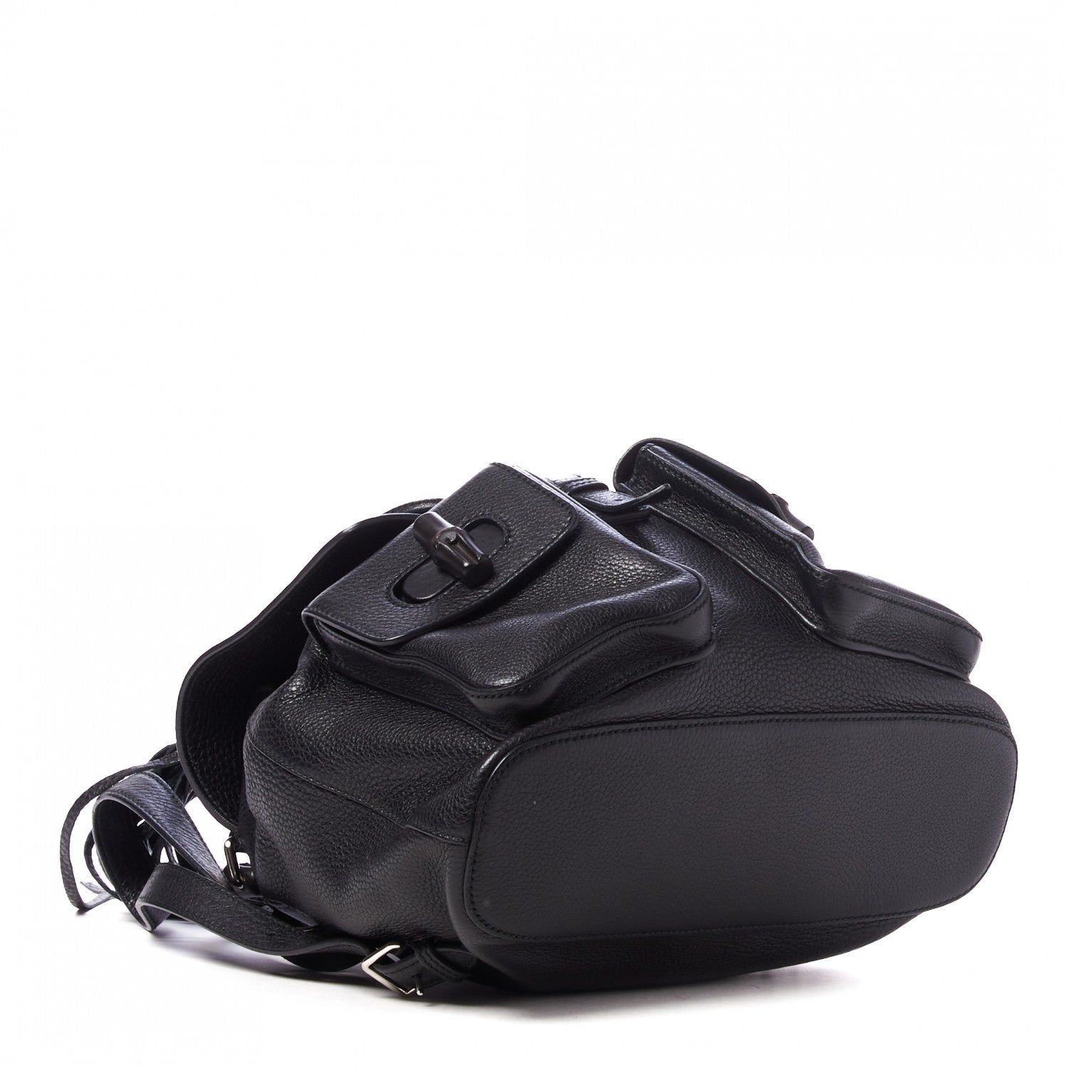 Gucci Cellarius Calfskin Medium Bamboo Backpack Black 3 of 8