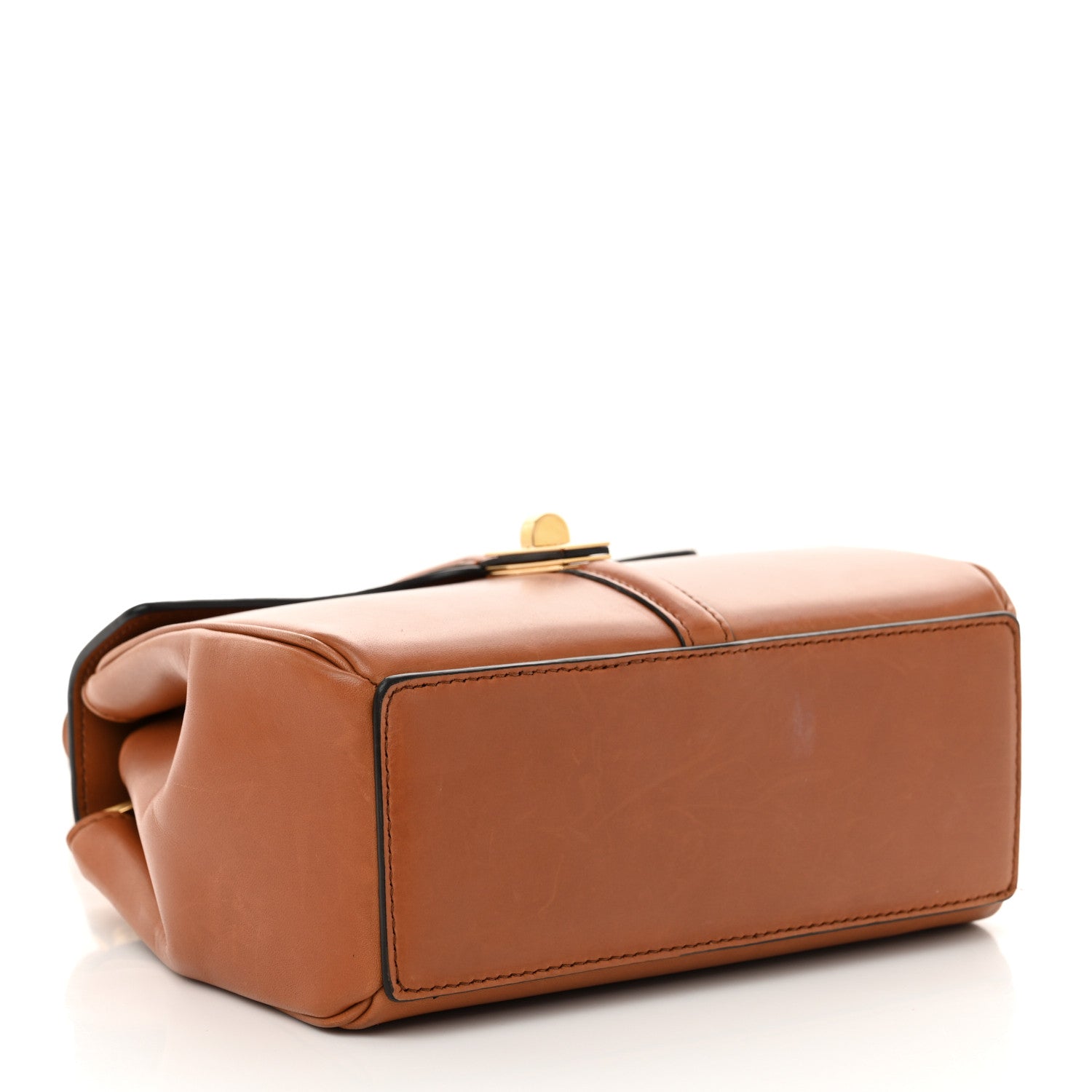 Celine Satinated Calfskin Mini 16 Top Handle Bag Tan 4 of 15