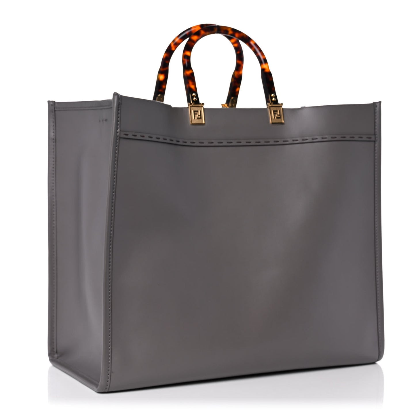 Vitello King Plexiglass Logo Embossed Large Fendi Sunshine Shopper Tote Moon