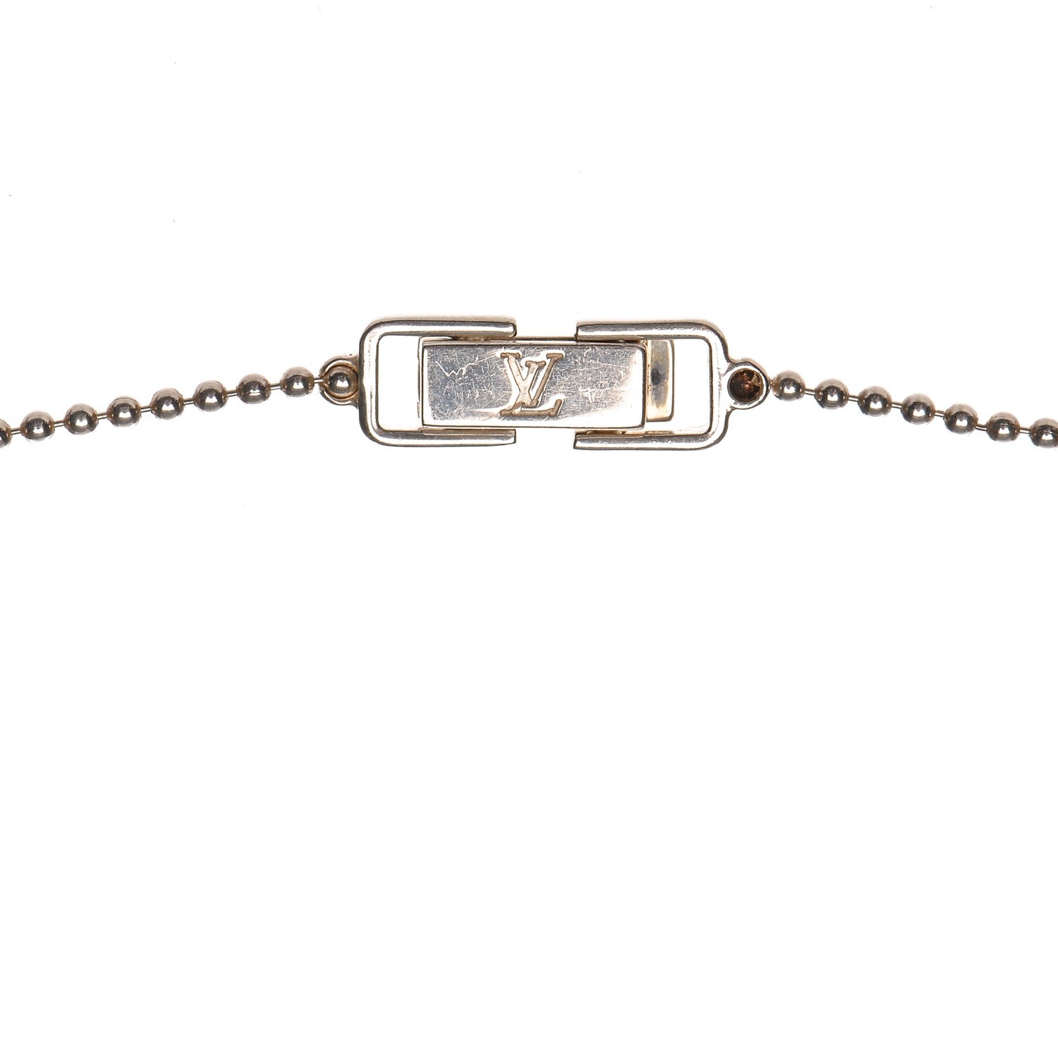 Louis Vuitton Sterling Silver LV Dog Tag Necklace 6 of 9