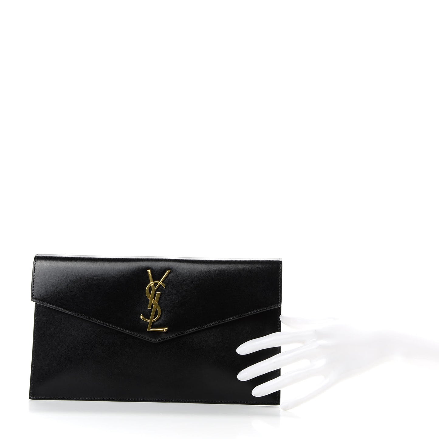 Smooth Shiny Calfskin Monogram Uptown Pouch Black