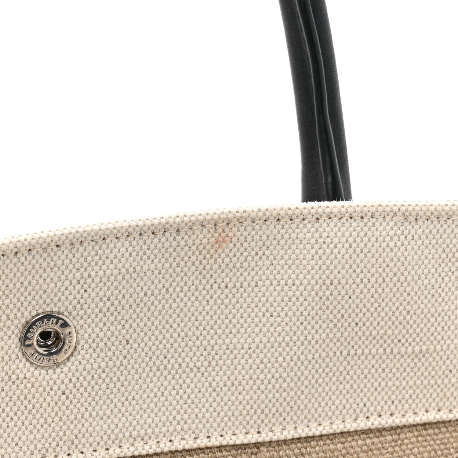 Saint Laurent Linen Calfskin Rive Gauche Tote Optic White 10 of 12