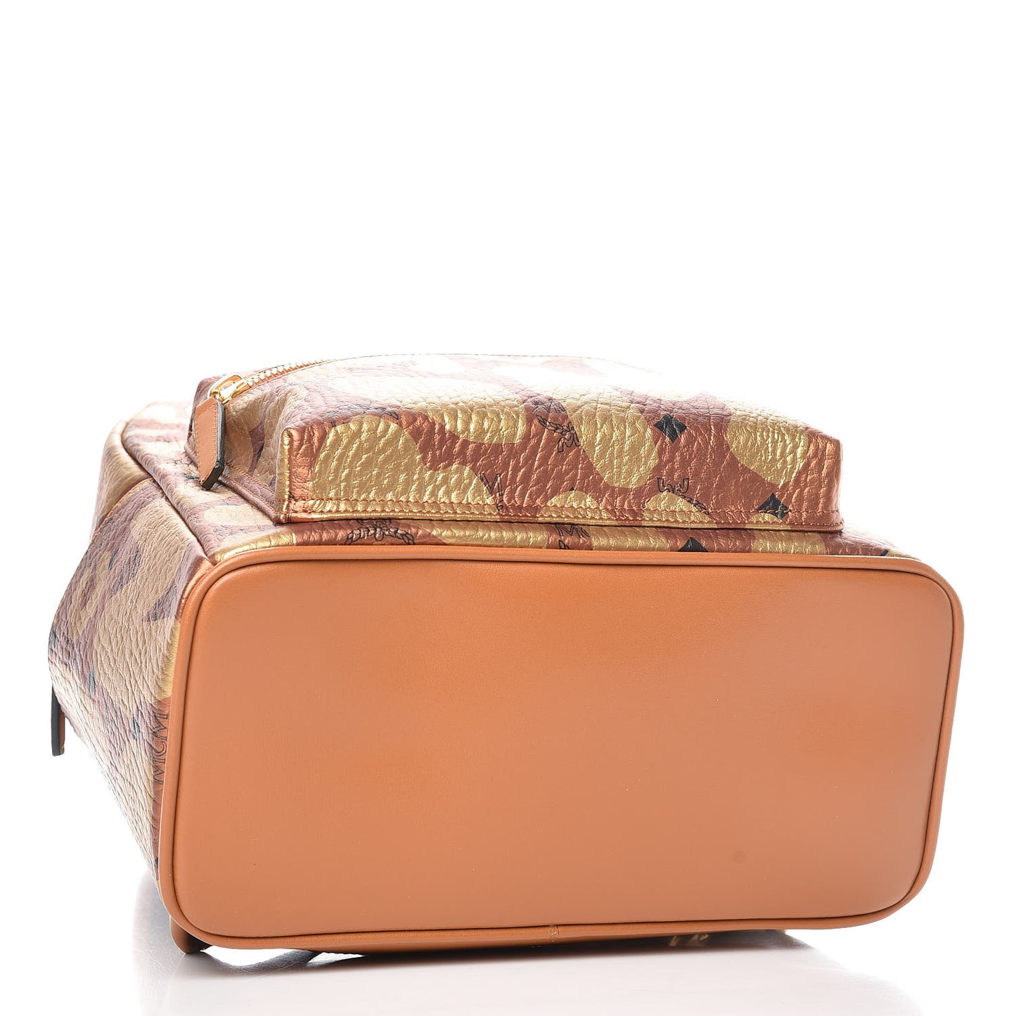 Metallic Visetos Leopard Print Small Stark Backpack Cognac