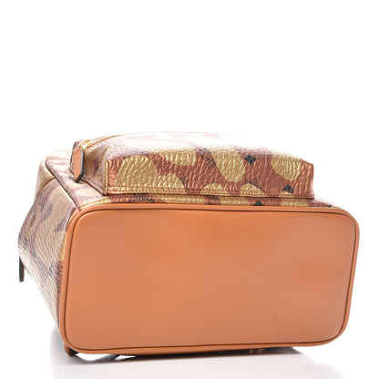 MCM Metallic Visetos Leopard Print Small Stark Backpack Cognac 4 of 9