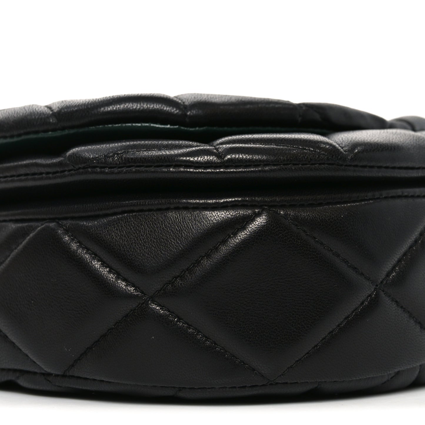 Lambskin Quilted Rocking Horse Shoulder Bag Black