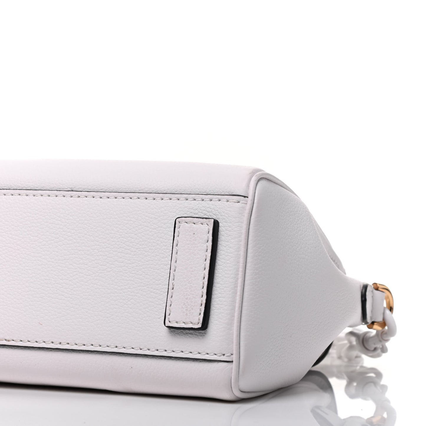 Grained Calfskin Small La Medusa Top Handle Bag White