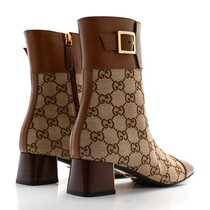 Gucci Monogram Cordovan Lux GG Ankle Boots 36.5 Beige Cuir 4 of 9