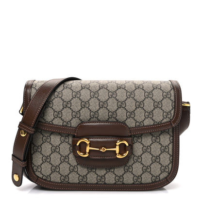 Gucci GG Supreme Monogram Horsebit 1955 Shoulder Bag Beige Brown Sugar 1 of 10