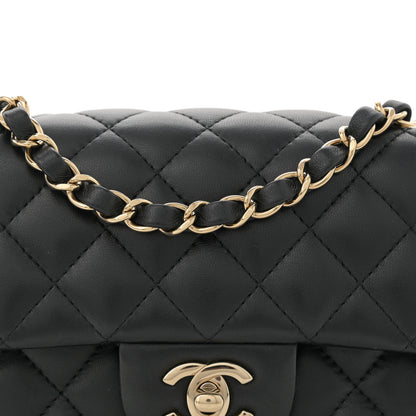 Chanel Lambskin Quilted Mini Rectangular Flap Black 8 of 10