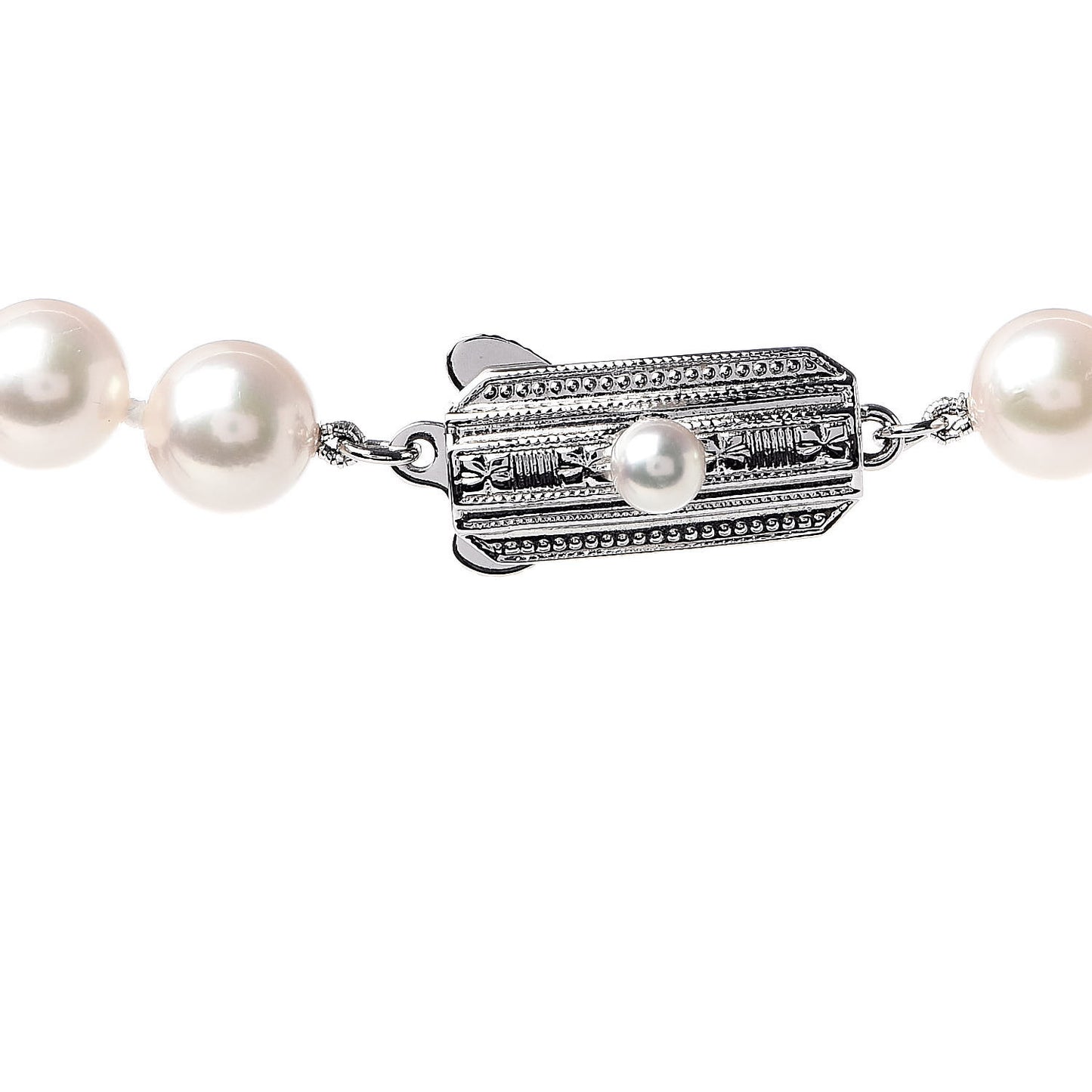 Sterling Silver Akoya Pearl 7-7.5mm Strand Necklace 17.5"