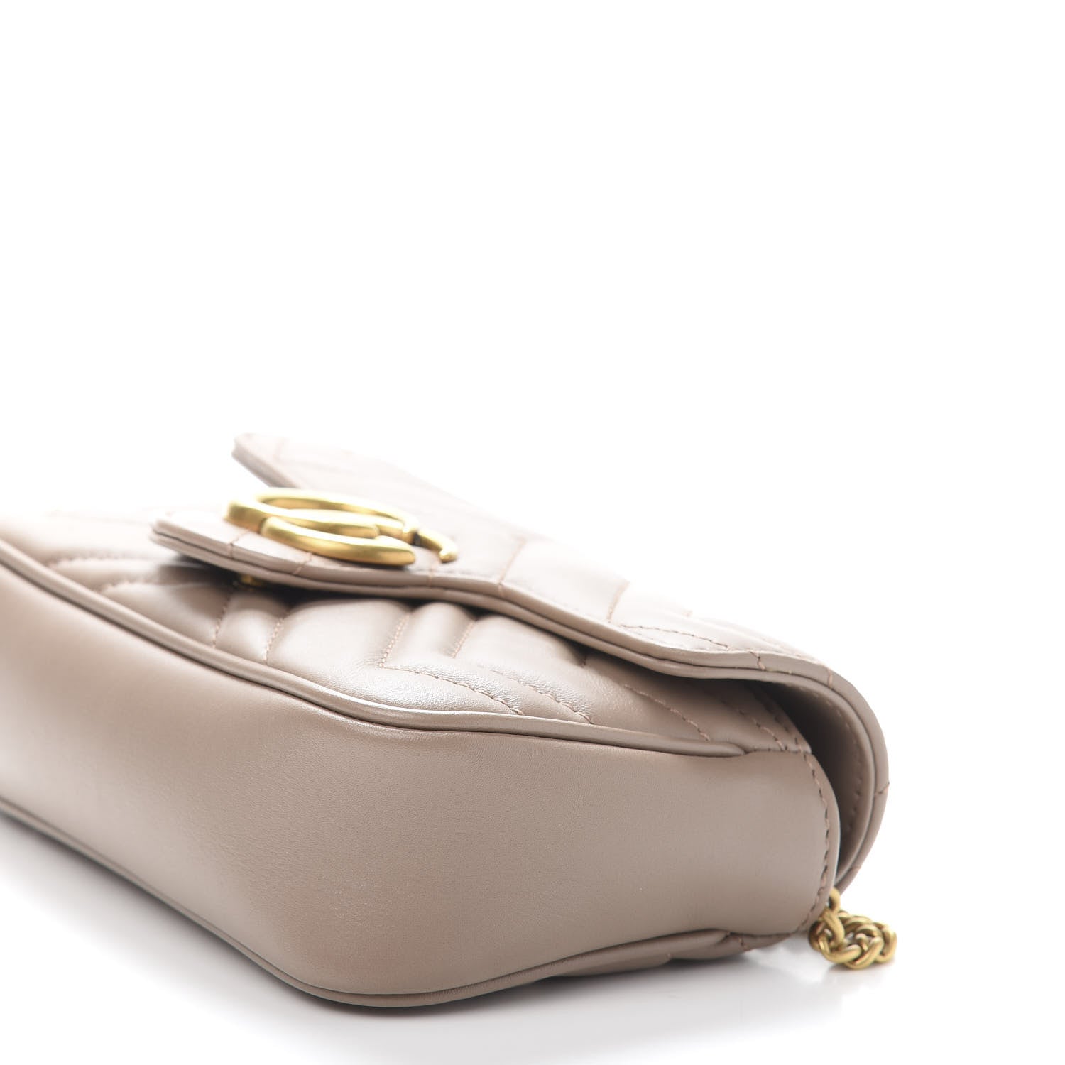 Gucci Calfskin Matelasse Super Mini GG Marmont Shoulder Bag Porcelain Rose 8 of 10