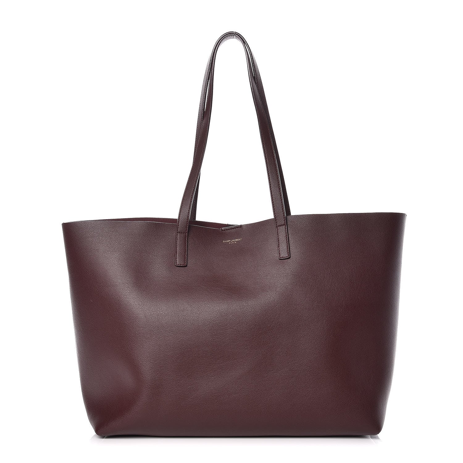 Saint Laurent Calfskin Large Shopping Tote Bordeaux 3 of 13