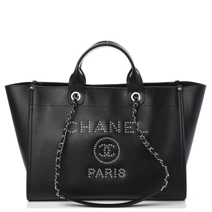 Chanel Caviar Large Studded Deauville Tote Black 1 of 9