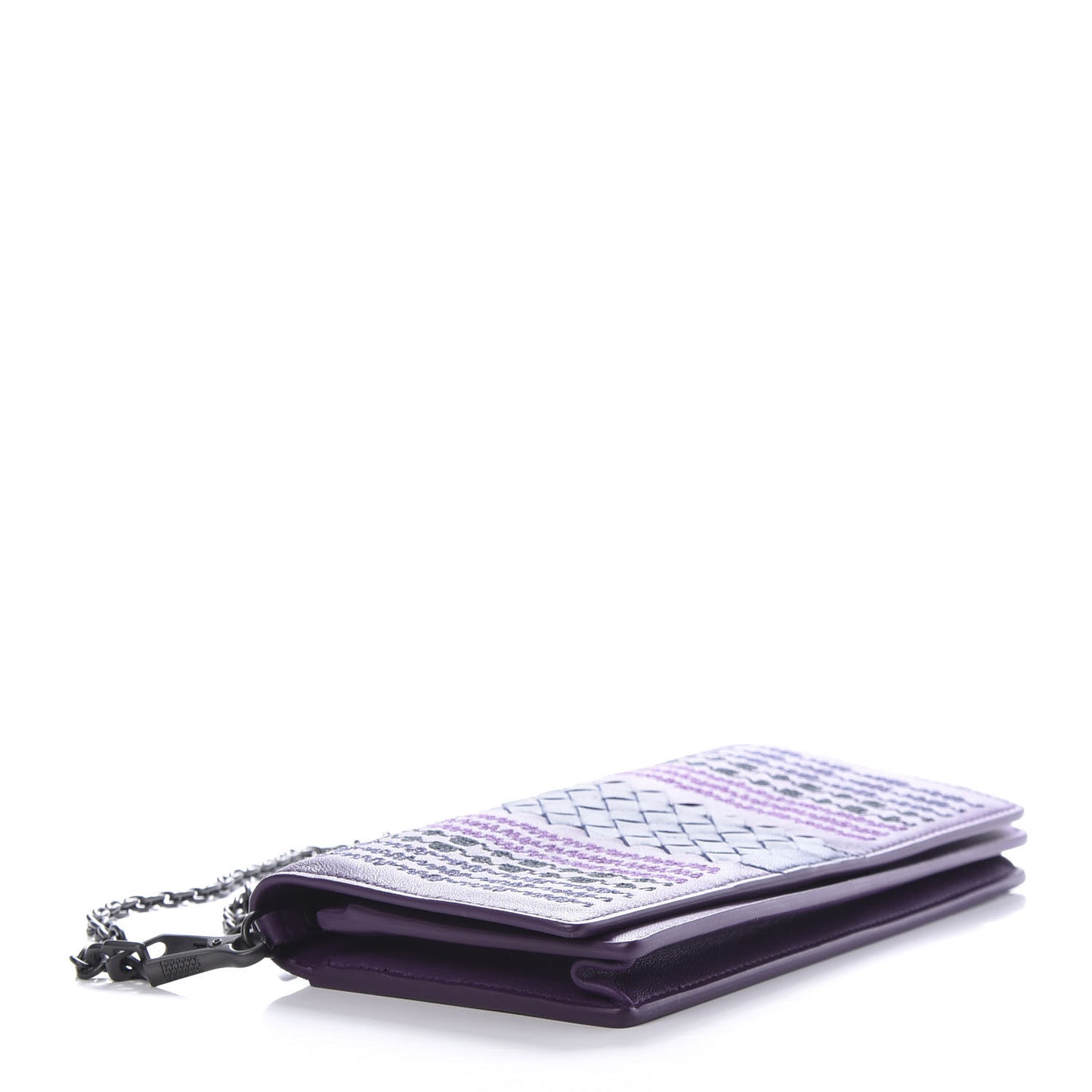 Nappa Intrecciato Embroidered Continental Wallet on Chain Mona Lisa Atlantic