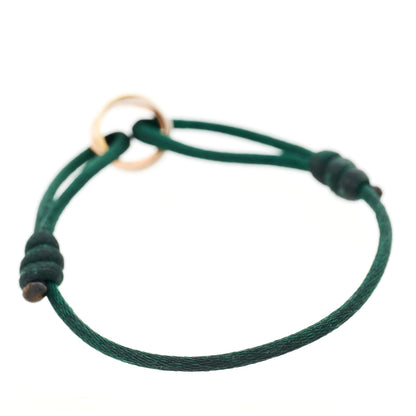 Cartier 18K Pink Yellow White Gold Trinity Adjustable Cord Bracelet Green 2 of 6