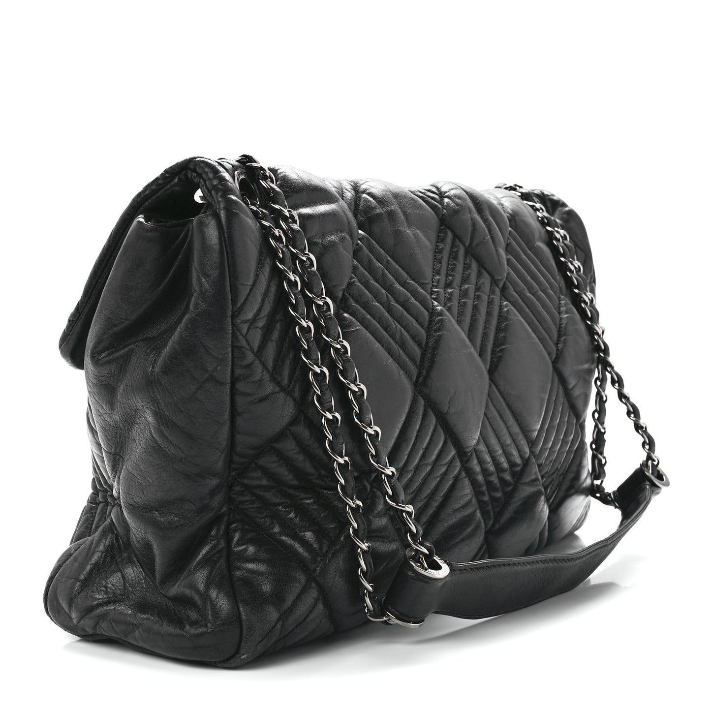 Lambskin In and Out XL Maxi Flap Black