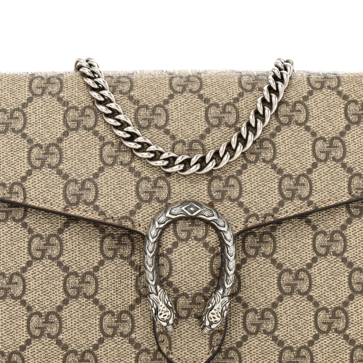 Gucci GG Supreme Monogram Mini Dionysus Chain Wallet Beige Taupe 10 of 13