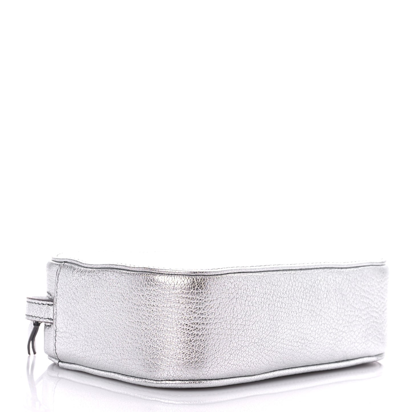 Metallic Goatskin Logo XS Everyday Camera Bag Argent Black