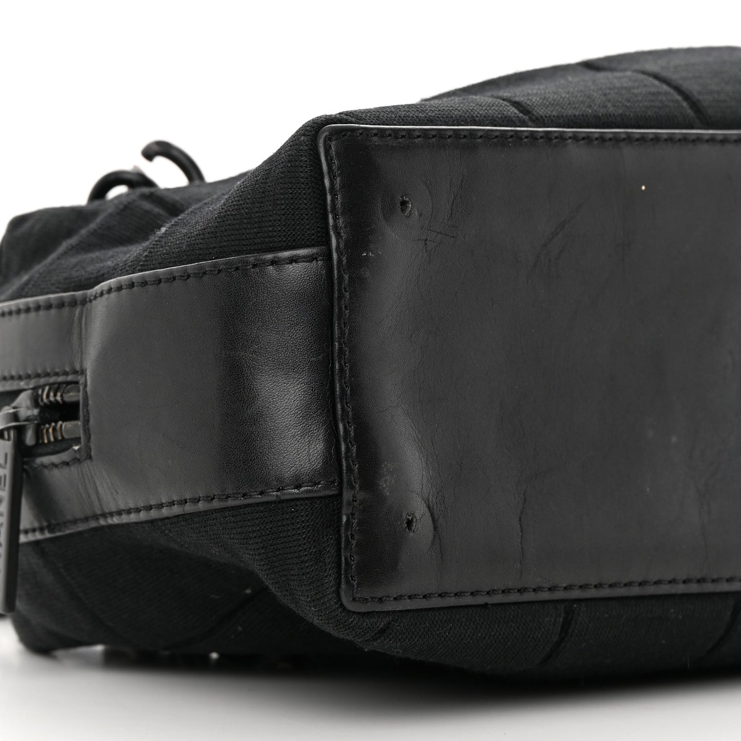 Jersey Quilted Chocolate Bar Shoulder Bag Black