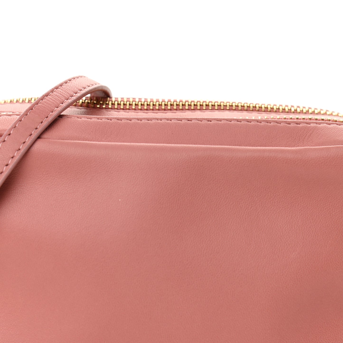 Calfskin Double Zip Crossbody Blush