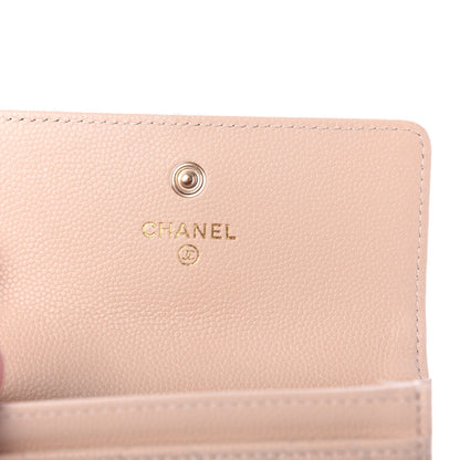 Chanel Caviar Pearl Quilted Coco Candy Flap Card Holder Beige 6 of 8