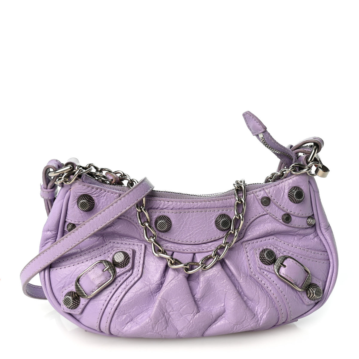 Agneau Arena Le Cagole Mini Purse With Chain Lilac
