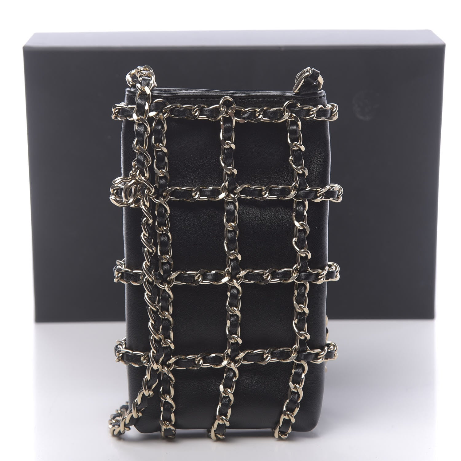 Chanel Lambskin Tech Me Out Clutch With Chain Black 12 of 12