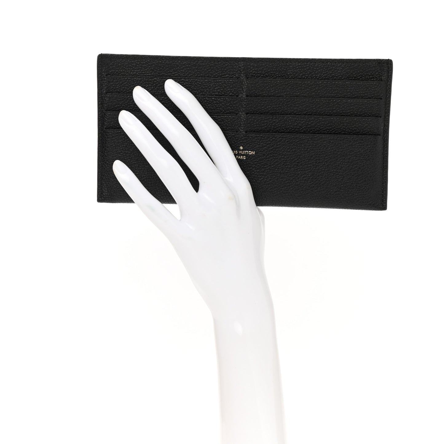 Calfskin Felicie Chain Wallet Card Holder Insert Black