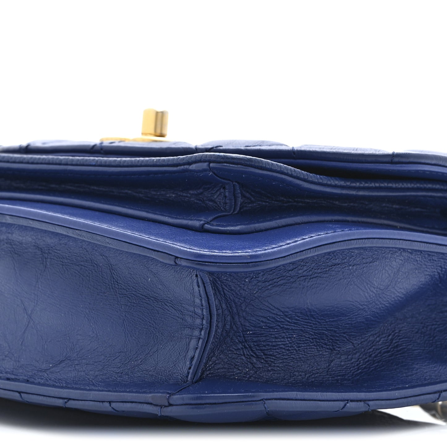 Calfskin Caviar Quilted Mini Chain Handle Flap Blue