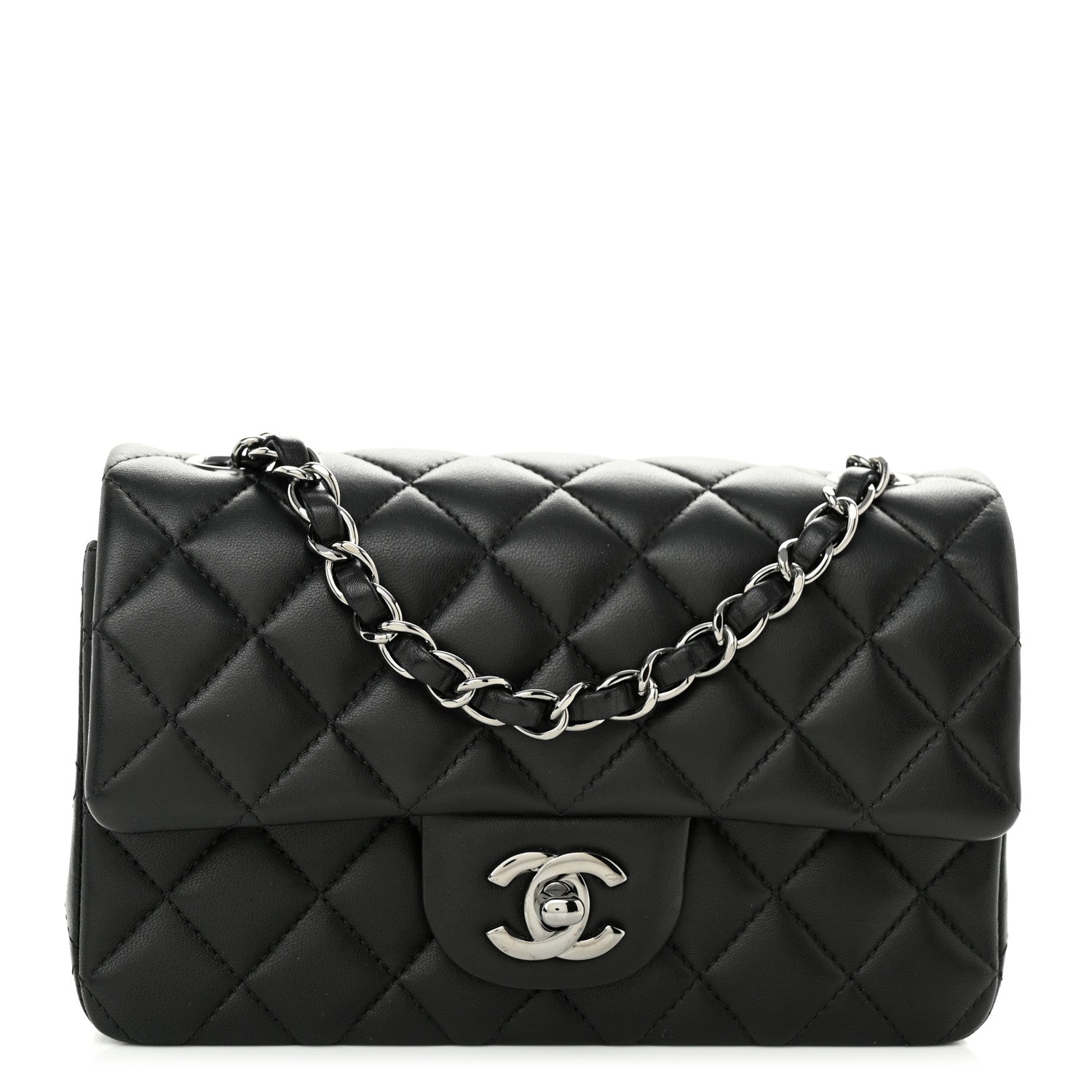 Chanel Lambskin Quilted Mini Rectangular Flap Black 1 of 11