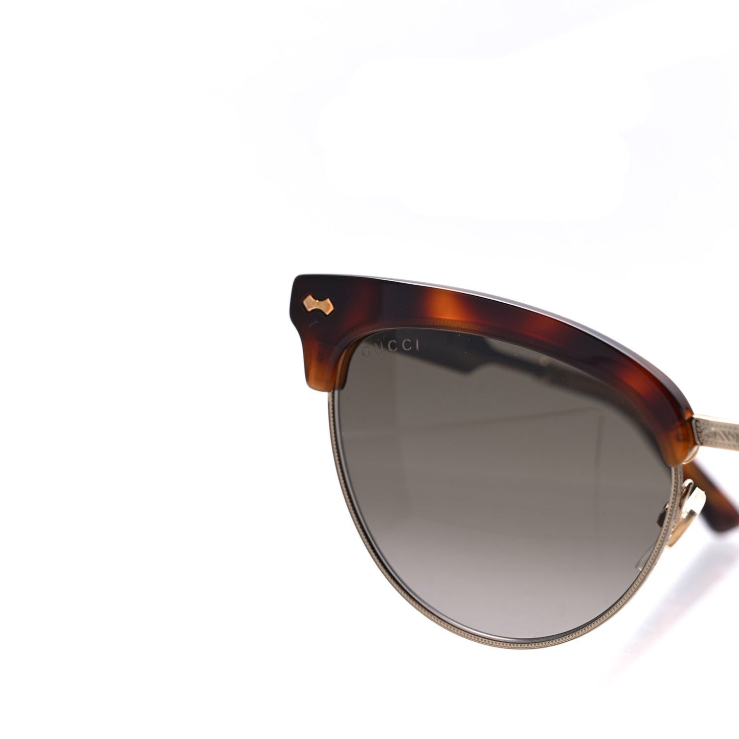 Acetate Damascato Cat Eye Sunglasses GG0055S Tortoise Gold