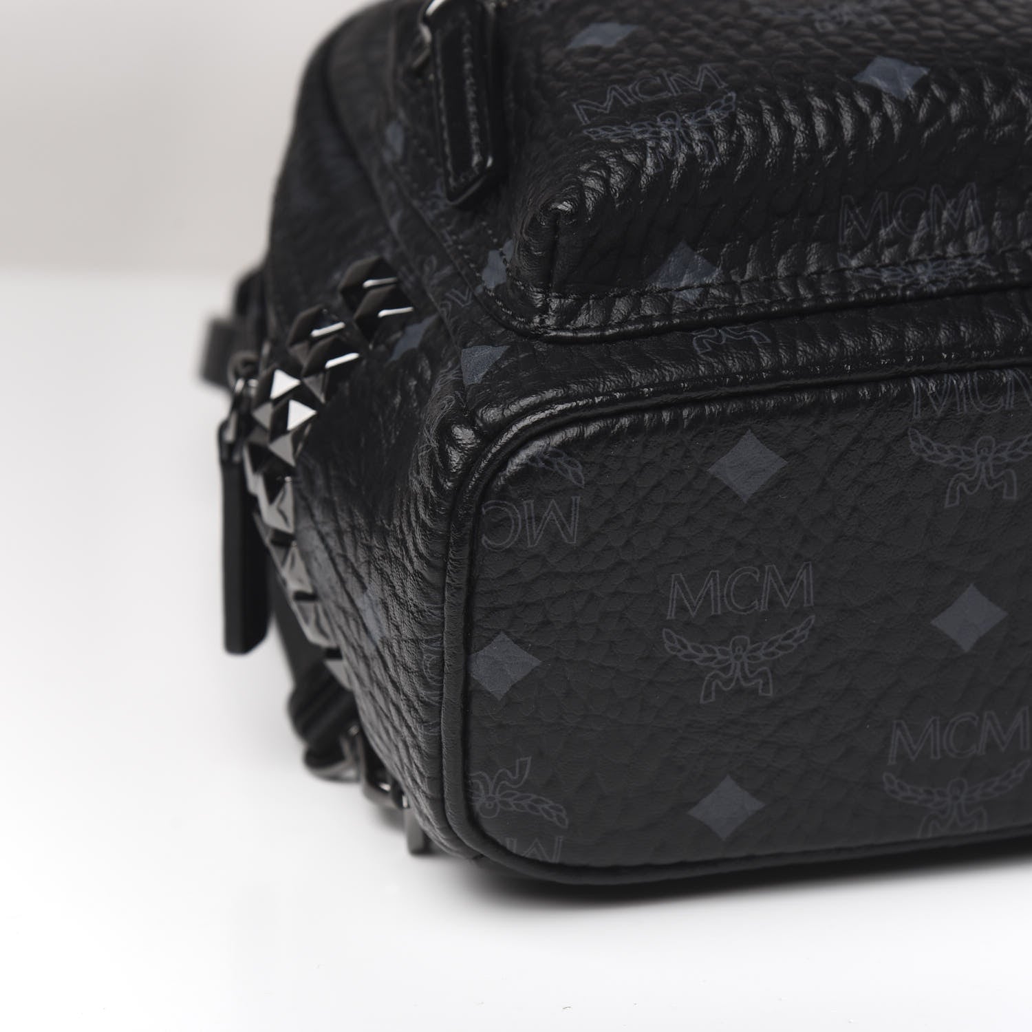 MCM Visetos Side Stud X-Mini Stark Bebe Boo Backpack Black 6 of 8