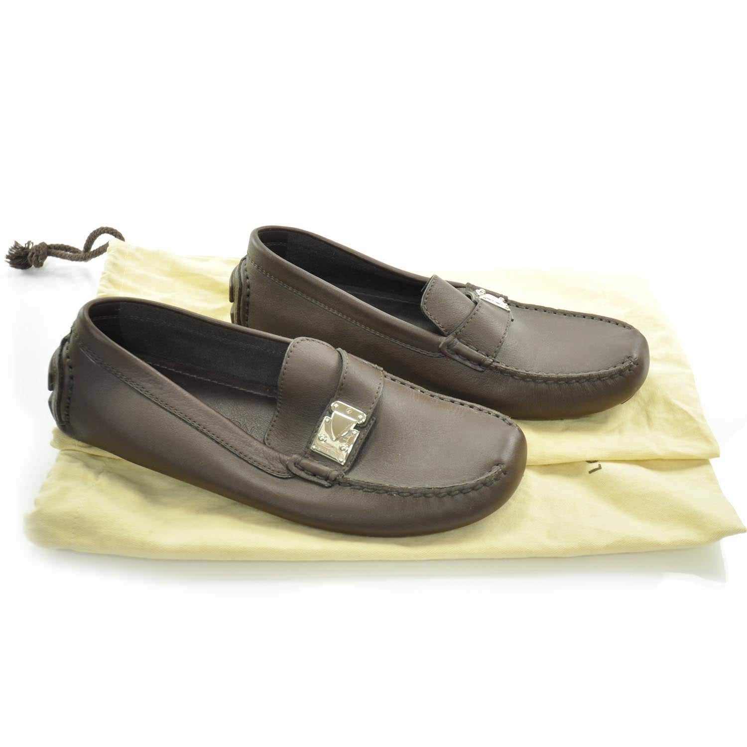 Louis Vuitton Mens Leather Zen Driving Loafers 6 Dark Brown 4 of 7