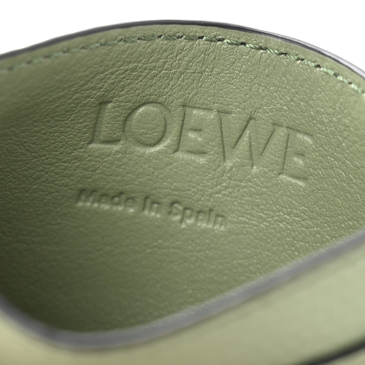 Soft Grained Calfskin Anagram Card Holder Rosemary