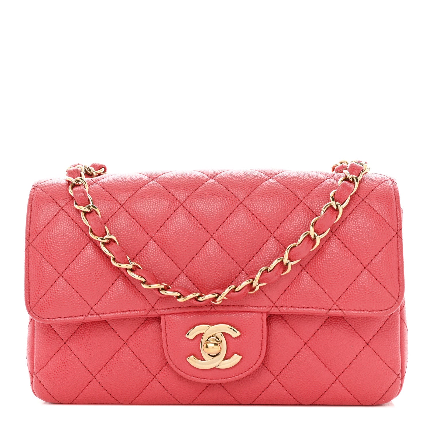 Chanel Caviar Quilted Mini Rectangular Flap Dark Pink 1 of 14