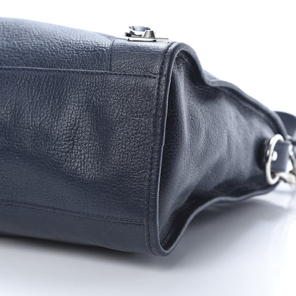 Balenciaga Chevre Silver Metallic Edge Hardware City Bleu Nuit Dark Sea 10 of 12