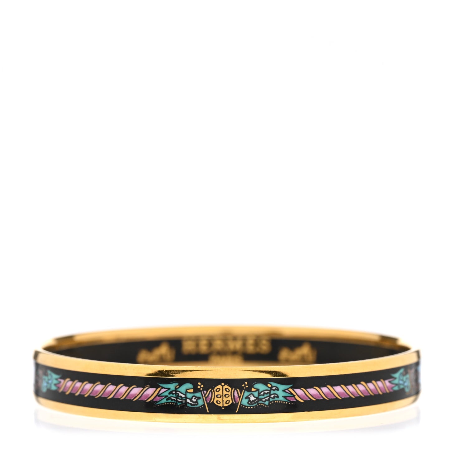 Enamel Printed Narrow Bracelet 65 Black