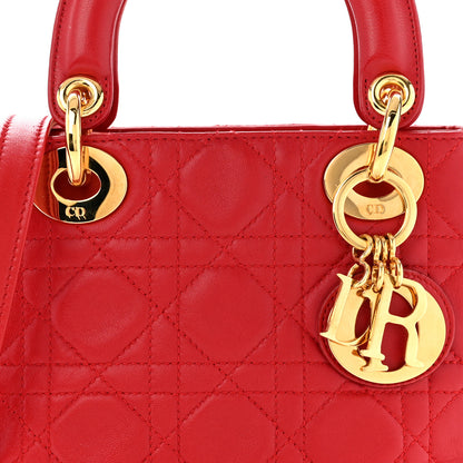 Christian Dior Lambskin Cannage Mini Lady Dior Red 8 of 10