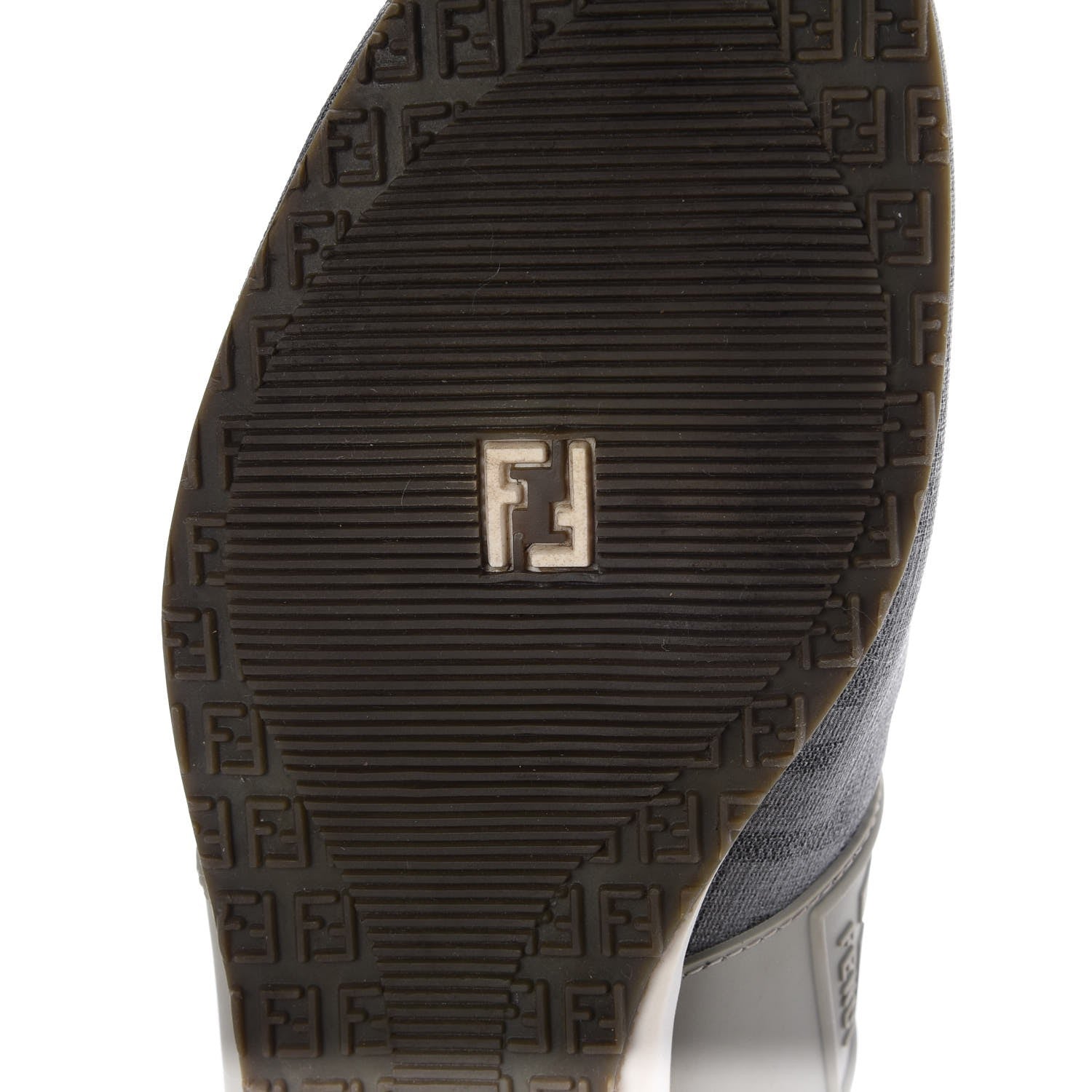 Fendi Coated Canvas FF Mens Low Top Sneakers 7 Grey 8 of 11