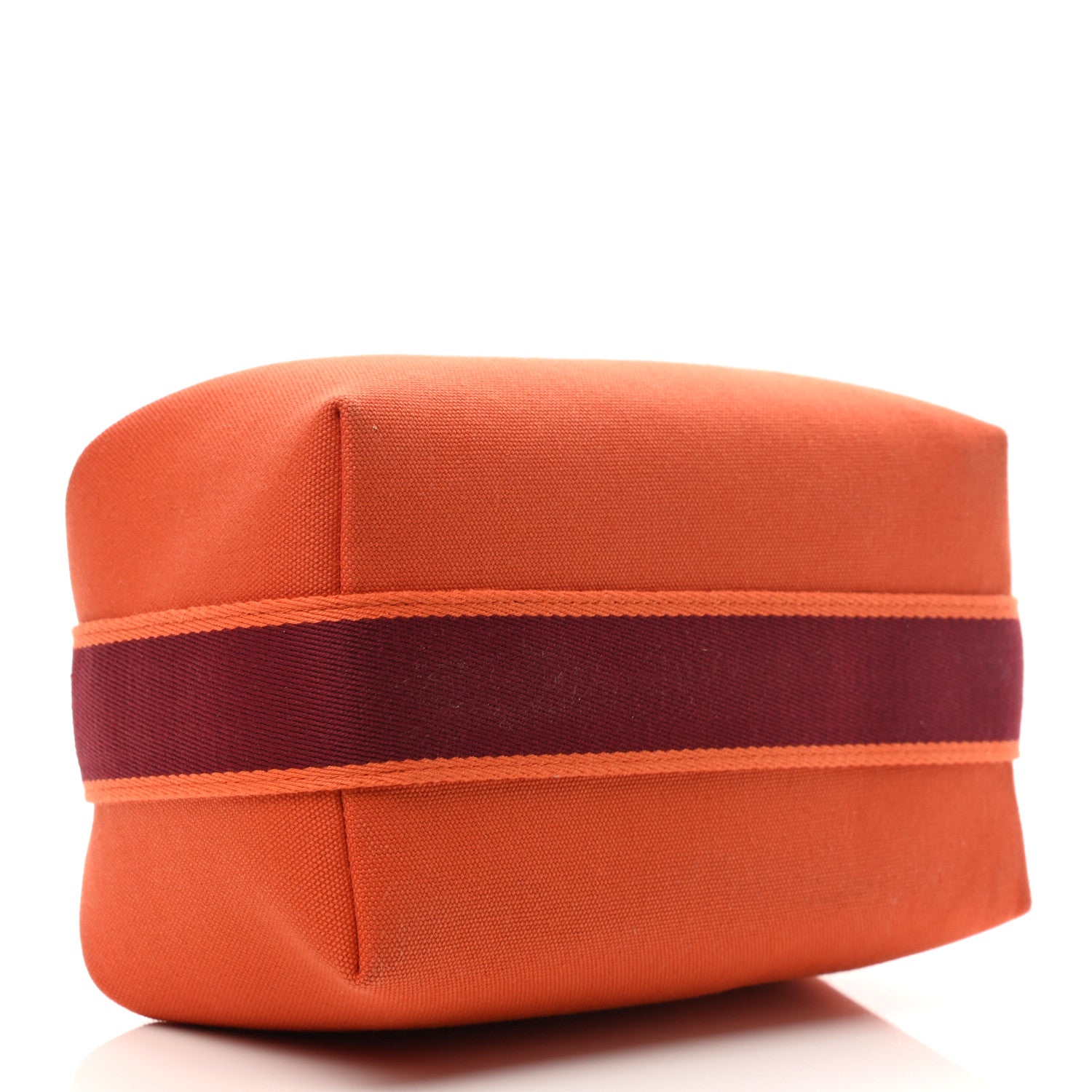 Hermes Canvas Small Bride-A-Brac Pouch Orange Burgundy 4 of 11