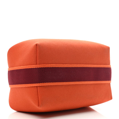 Hermes Canvas Small Bride-A-Brac Pouch Orange Burgundy 4 of 11