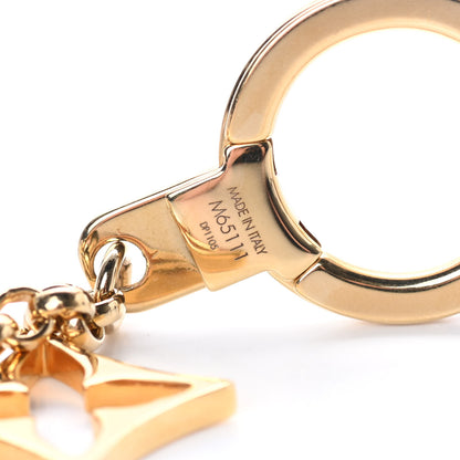 Louis Vuitton Brass Enamel Fleur De Monogram Bag Charm Chain Gold 4 of 4