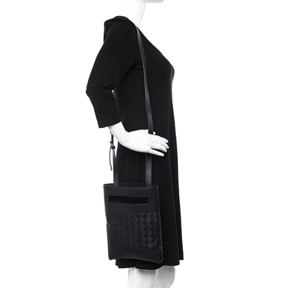 Bottega Veneta Nappa Intrecciato VN Crossbody Messenger Bag Black 2 of 12