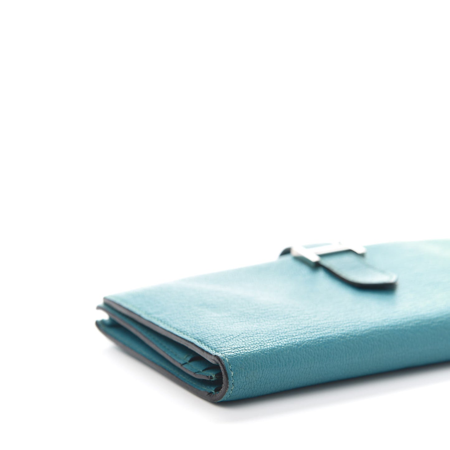 Chevre Mysore Bearn Gusset Wallet Turquoise