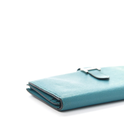 Hermes Chevre Mysore Bearn Gusset Wallet Turquoise 8 of 10
