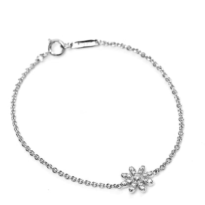 Tiffany 18K White Gold Diamond Enchant Garden Flower Bracelet 1 of 5